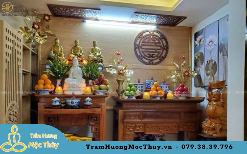 Cách bố trí bàn thờ Phật và gia tiên trong nhà